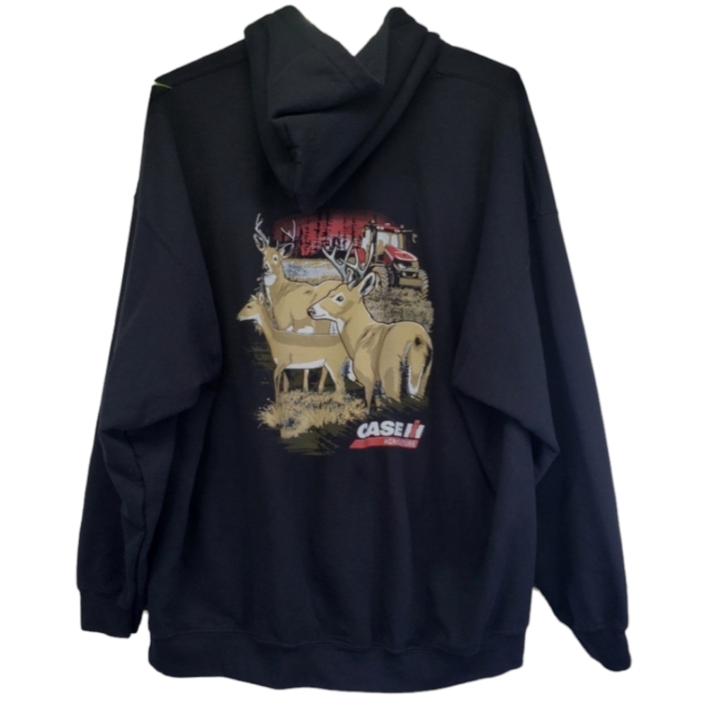 Gildan CASE IH Agriculture Men's Hoodie Tractor/Deer Graphic Size 3XL